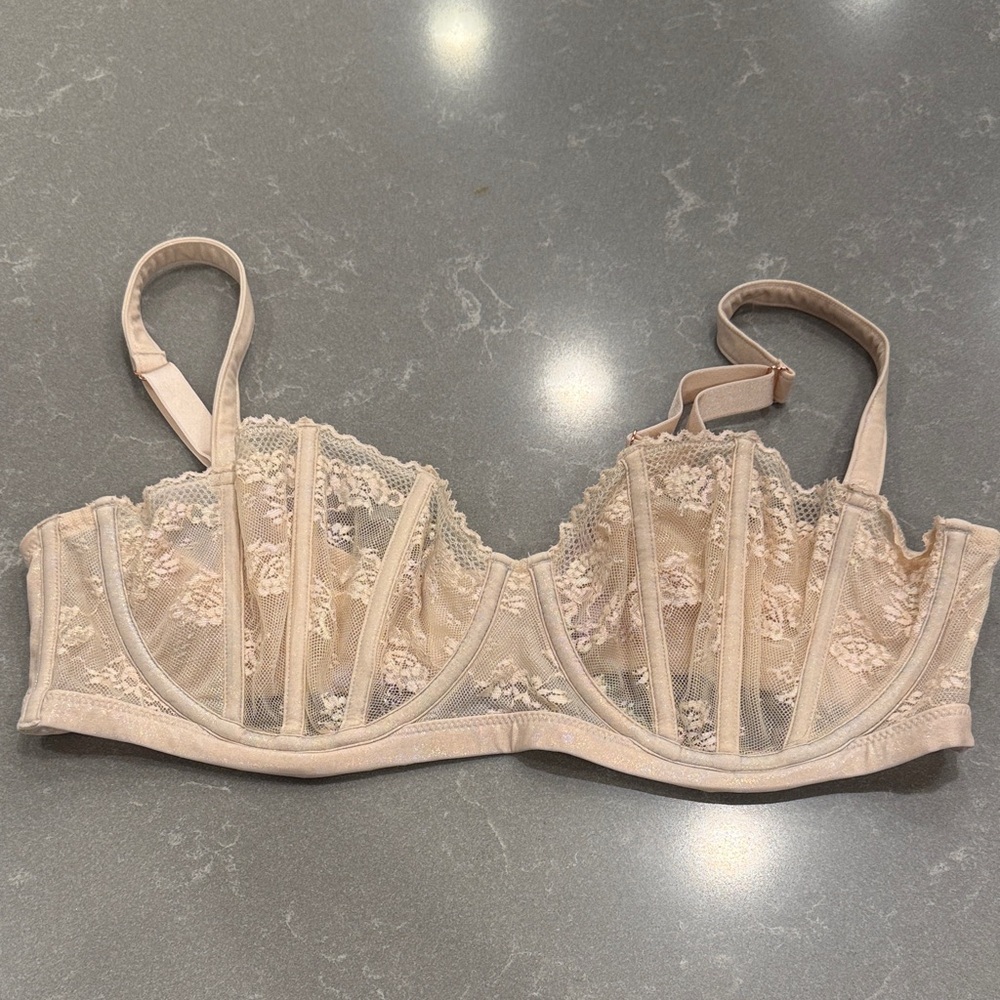 Savage X Fenty Lace Underwire Bra - Cream